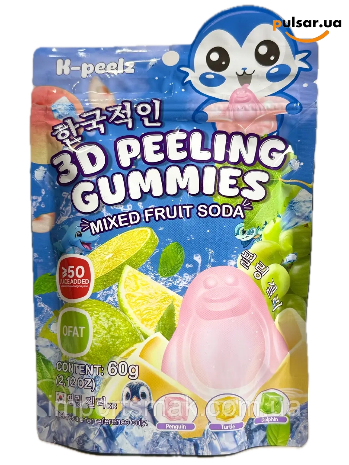 Желейные конфеты &laquo;Cokoc Peelable Gummies Mixed Fruit (soda) 60g&raquo;