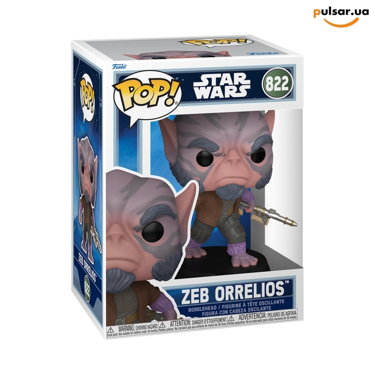 Виниловая фигурка &laquo;Funko POP! &bull;  &bull; Star Wars ◉ Zeb Orrelios with Bo-Rifle № 822&raquo;