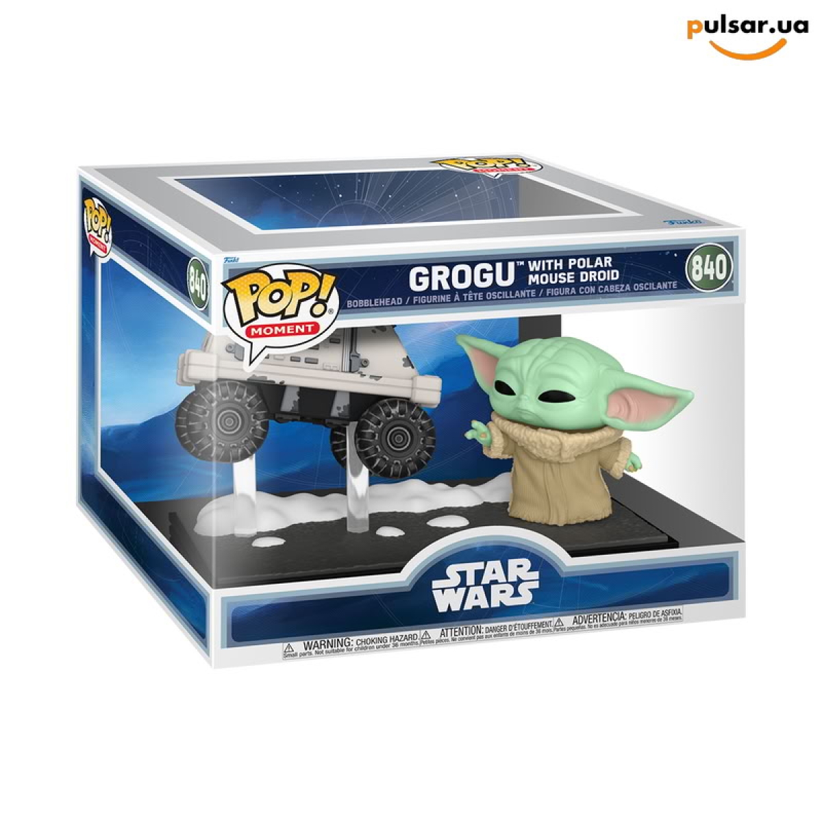 Виниловая фигурка  &laquo;Funko POP! &bull; Moment  &bull; Star Wars ◉ Grogu with Polar Mouse Droid № 840&raquo;