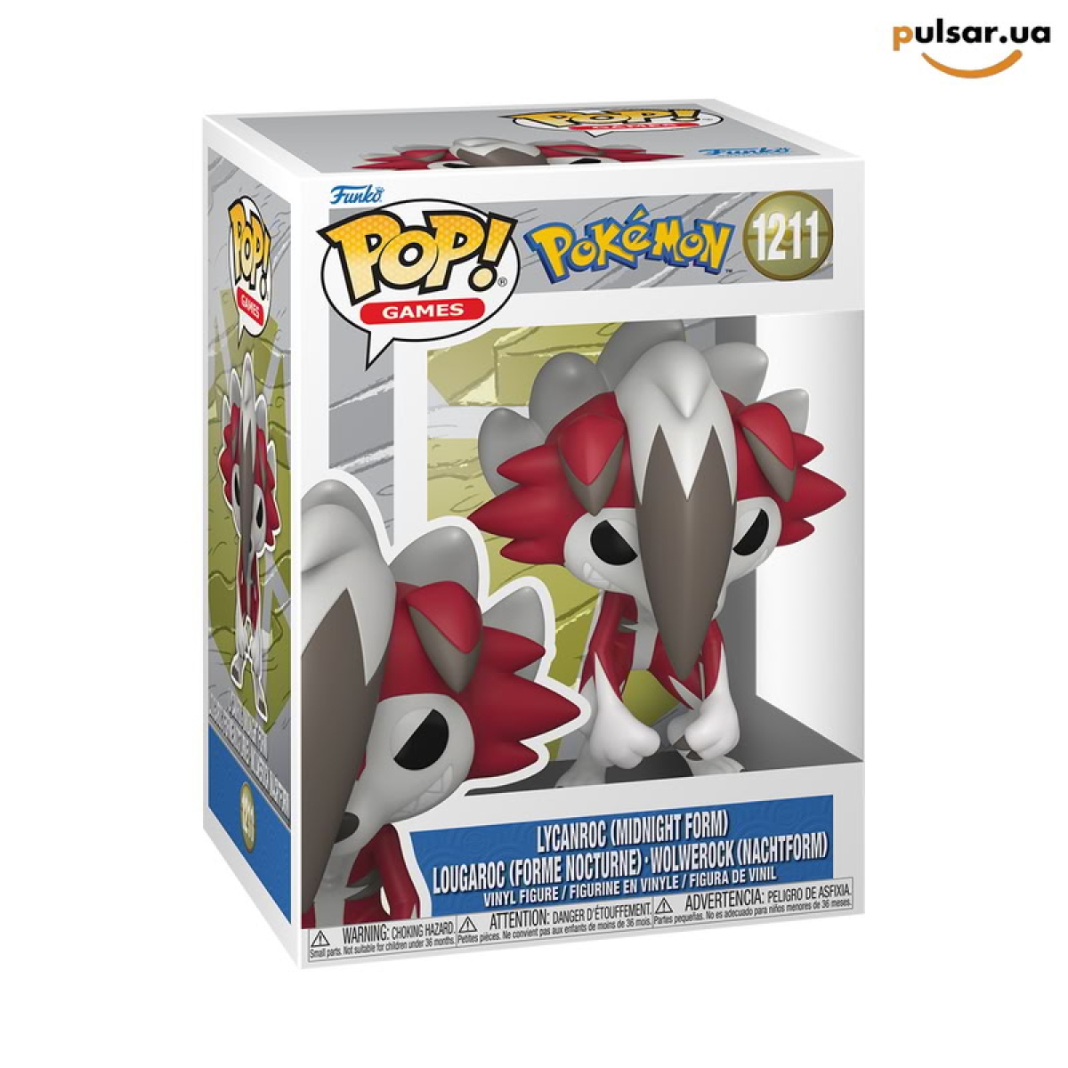 Виниловая фигурка Фанко поп &laquo;Funko POP! &bull;  &bull; Pok&eacute;mon ◉  Lycanroc (Midnight Form) № 1211&raquo;