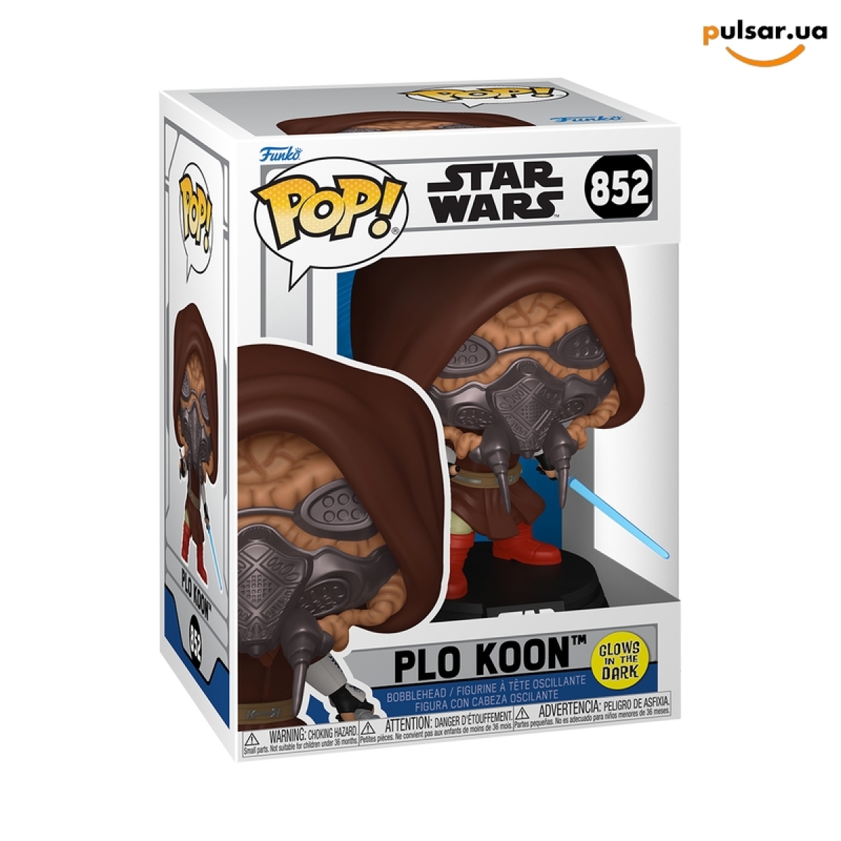 Виниловая фигурка &laquo;Funko POP! &bull;  &bull; Star Wars ◉ Plo Koon (Glow) № 852&raquo;