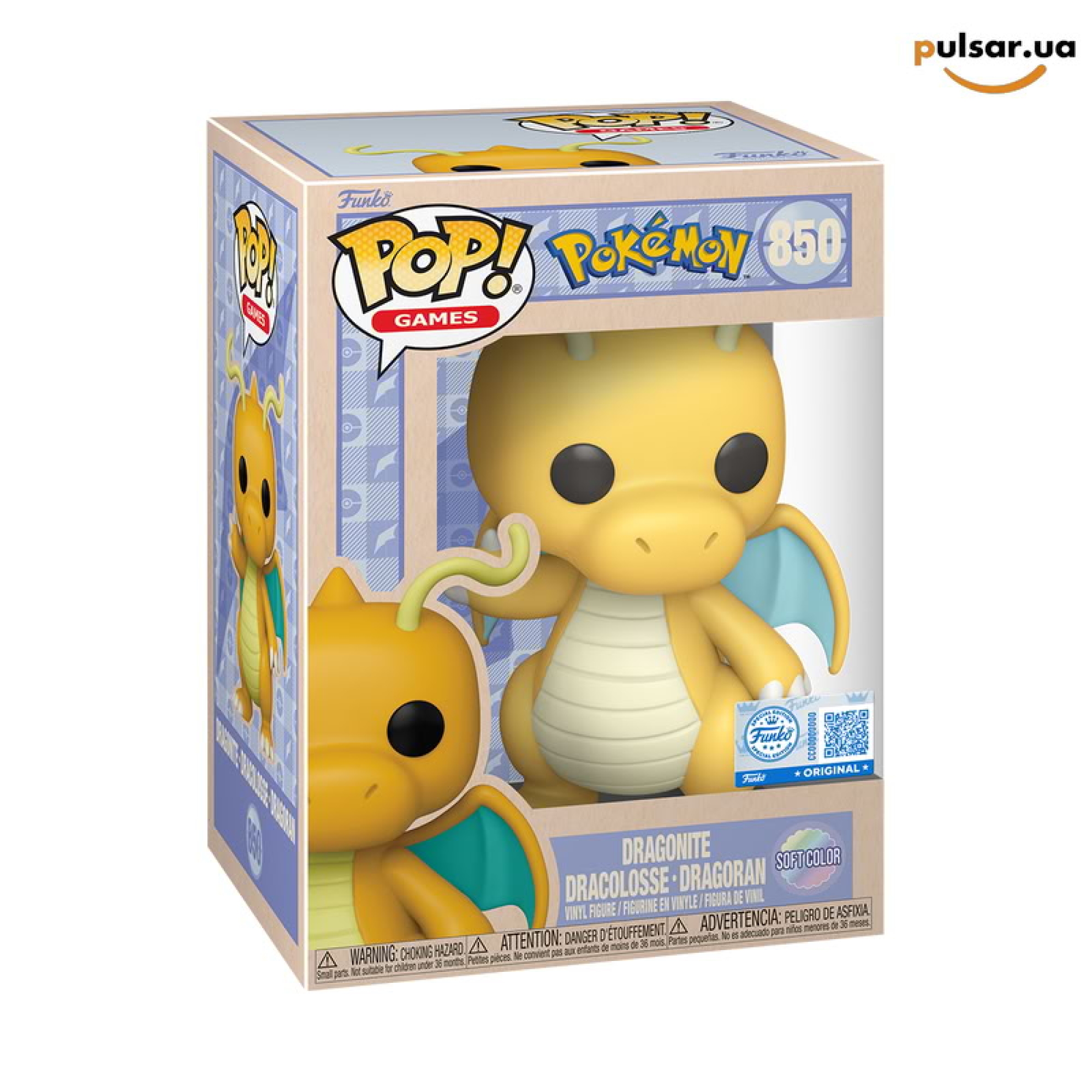 Виниловая фигурка &laquo;Funko POP! &bull; Hot Topic exclusive &bull; &bull; Pok&eacute;mon ◉ Dragonite (Soft Color) №850&raquo;