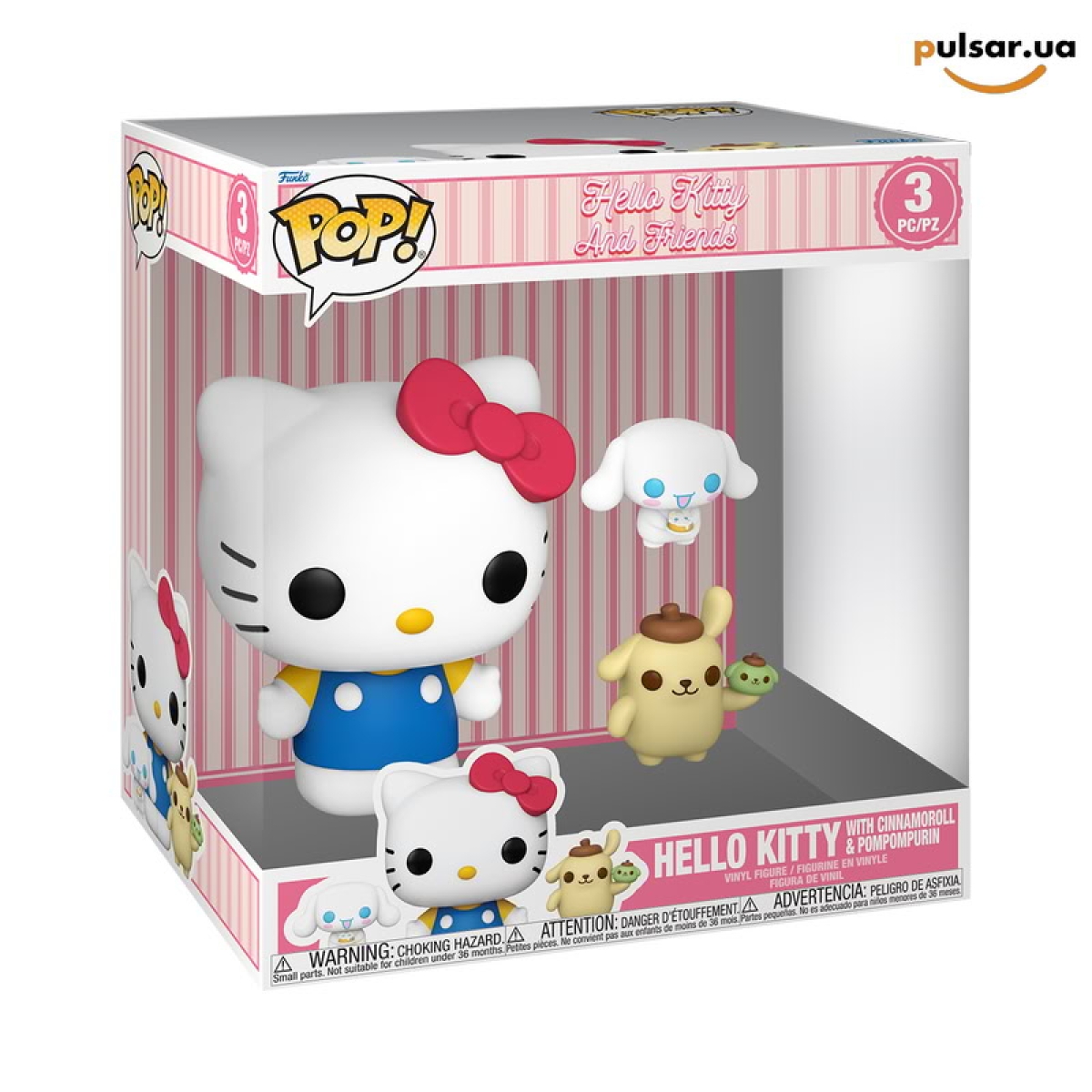 Виниловая фигурка &laquo;Funko POP! &bull; Jumbo &bull;  &bull; Hello Kitty ◉ Hello Kitty with Cinnamoroll & Pompompurin №--&raquo;