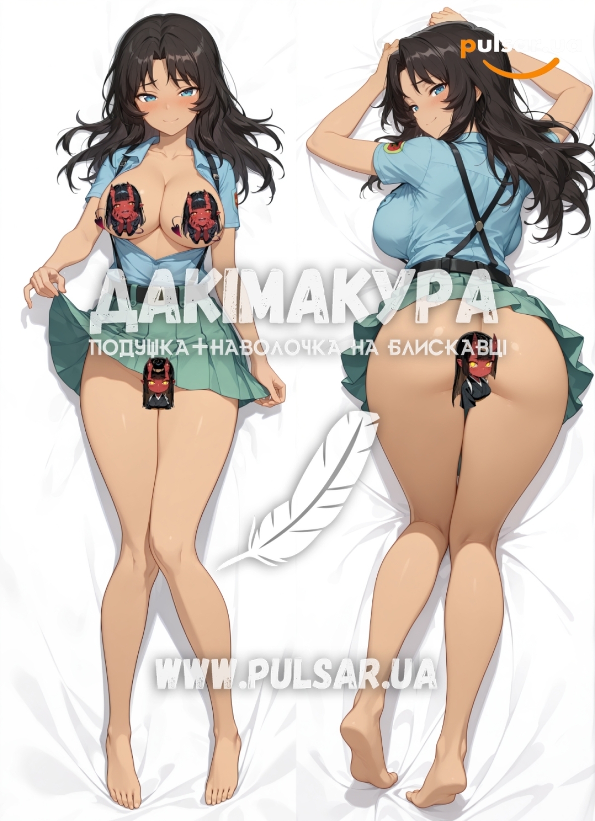 Дакимакура для взрослых 150 см &laquo;Эль El | Девушки и Танки 18+&raquo; модель 1