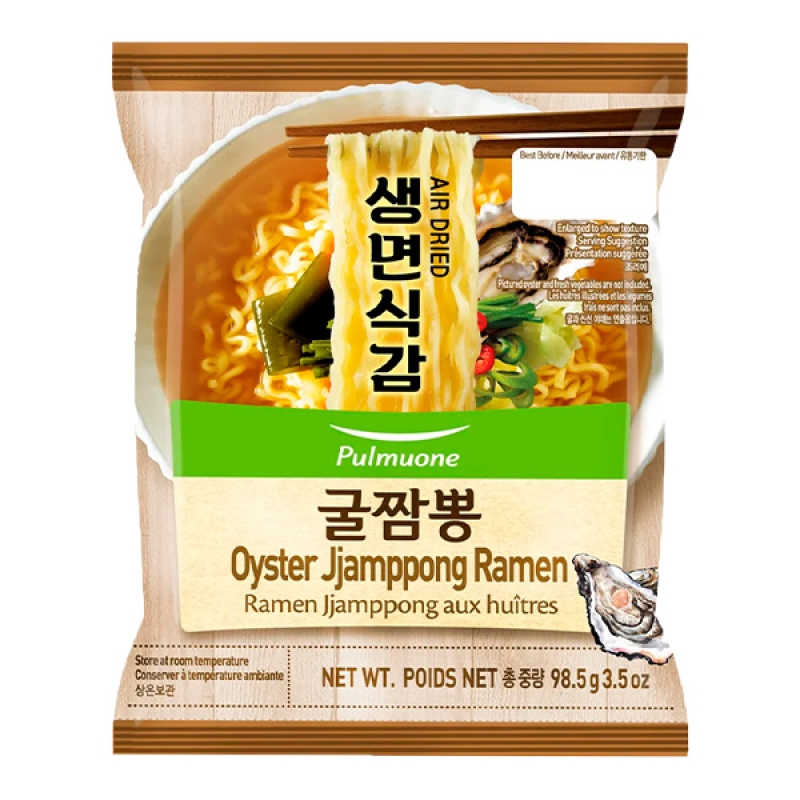 Корейская лапша &laquo;Лапша быстрого приготовления Oyster Jjamppong Ramen со вкусом устрицы Pulmuone, пачка 98,5 г&raquo;