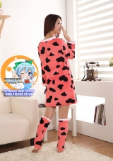 піжама з флісу модель Cute Pink Cow