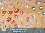 набір наклейок (60 шт) Gudetama Lazy Egg 4 tapes