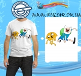 Футболка "Время Приключений с Финном и Джейком " (Adventure Time with Finn & Jake) модель  Go! Go!