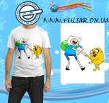 Футболка "Время Приключений с Финном и Джейком " (Adventure Time with Finn & Jake) модель  Go Party!