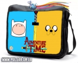 Сумка со сменным клапаном   "Время Приключений с Финном и Джейком " (Adventure Time with Finn & Jake) - Blue and Yellow