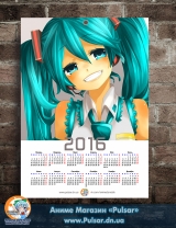 Календар A3 на 2016 рік Miku Hatsune