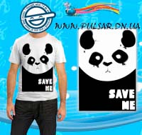 Футболка в стиле аниме "Save Panda"