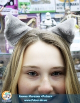 Серые Неко ушки на обруче модель Gray mall