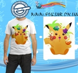 Футболка в аниме стиле модель PIka Flowers