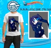 Футболка в стилі аніме "Black Rock Shooter Grey"
