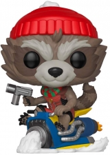 Виниловая фигурка Funko Pop! Marvel: Holiday - Rocket Raccoon On Sled
