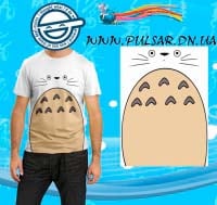 Футболка в стилі аніме "White Totoro"