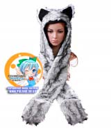 Зверошапка (SpiritHood) модель Grey White Wolf