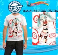 Футболка в стиле аниме "Vocaloid Miku Red"