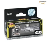 Вінілова фігурка &laquo;Funko POP! &bull; Bitty Pop! &bull; Rides The Mandalorian in N1 Starfighter (with Grogu)  № ---&raquo;
