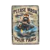 Деревянный постер «Please Wash Your Paws»