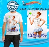 Футболка в стиле аниме "I Love K-Pop"