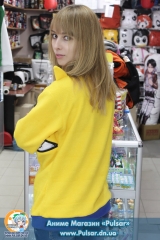Худи в аниме стиле "NEON Crazy Cat - YELLOW"