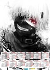 Календарь A3 на 2015 год в аниме стиле Tokyo Ghoul Токийский Гуль Tape 3