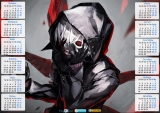 Календарь A3 на 2015 год в аниме стиле Tokyo Ghoul Токийский Гуль Tape 5