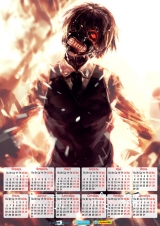 Календар A3 на 2015 рік в аніме стилі Tokyo Ghoul Токійський Гуль Tape 6