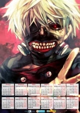 Календарь A3 на 2015 год в аниме стиле Tokyo Ghoul Токийский Гуль Tape 7