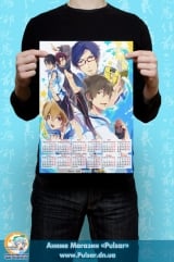 Календарь A3 на 2015 год в аниме стиле Free!  "Свобода!"  Tape 1