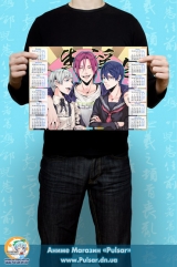 Календарь A3 на 2015 год в аниме стиле Free!  "Свобода!"  Tape 2