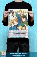 Календар A3 на 2015 рік в аніме стилі Hetalia Хеталия Tape 1