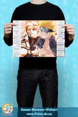Календар A3 на 2015 рік в стилі аніме Naruto: Shippuuden Наруто: Ураганні хроніки Tape 6