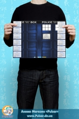 Календарь A3 на 2015 год по мотивам зарубежного сериала "Doctor Who" Доктор Кто  Тардис tardis   Tape 1