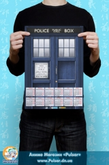 Календарь A3 на 2015 год по мотивам зарубежного сериала "Doctor Who" Доктор Кто  Тардис Tardis   Tape 2