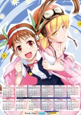 Календар A3 на 2015 рік в аніме стилі Bakemonogatari Історія монстрів Tape 2