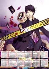 Календарь A3 на 2015 год в аниме стиле Durarara!! Дюрарара!!  Tape 4