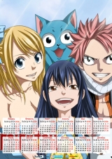 Календар A3 на 2015 рік в аніме стилі Fairy Tail Хвіст Феї Tape 1