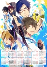 Календарь A3 на 2015 год в аниме стиле Free!  "Свобода!"  Tape 1