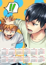 Календарь A3 на 2015 год в аниме стиле Haikyuu!!  HQ Волейбол  Tape 2