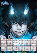 Календарь A3 на 2015 год в аниме стиле Ao no Exorcist Синий Экзорцист Tape 1