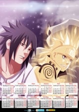 Календарь A3 на 2015 год в аниме стиле Naruto: Shippuuden  Наруто: Ураганные хроники Tape 3