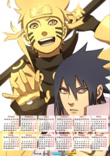 Календар A3 на 2015 рік в стилі аніме Naruto: Shippuuden Наруто: Ураганні хроніки Tape 4
