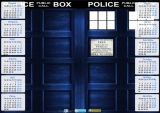 Календарь A3 на 2015 год по мотивам зарубежного сериала "Doctor Who" Доктор Кто  Тардис tardis   Tape 1