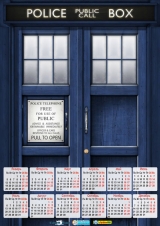 Календарь A3 на 2015 год по мотивам зарубежного сериала "Doctor Who" Доктор Кто  Тардис Tardis   Tape 2