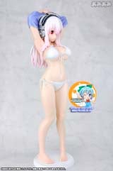 Оригинальная аниме фигурка Super Sonico / Black Bikini 1/2 Super Big Polyresin Figure (90 см!!)