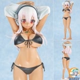 Оригинальная аниме фигурка Super Sonico / Black Bikini 1/2 Super Big Polyresin Figure (90 см!!)