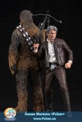 Оригінальна Sci-Fi фігурка ARTFX+ - Star Wars: The Force Awakens: Han Solo & Chewbacca 2Pack The Force Awakens 1/10 Easy Assembly Kit